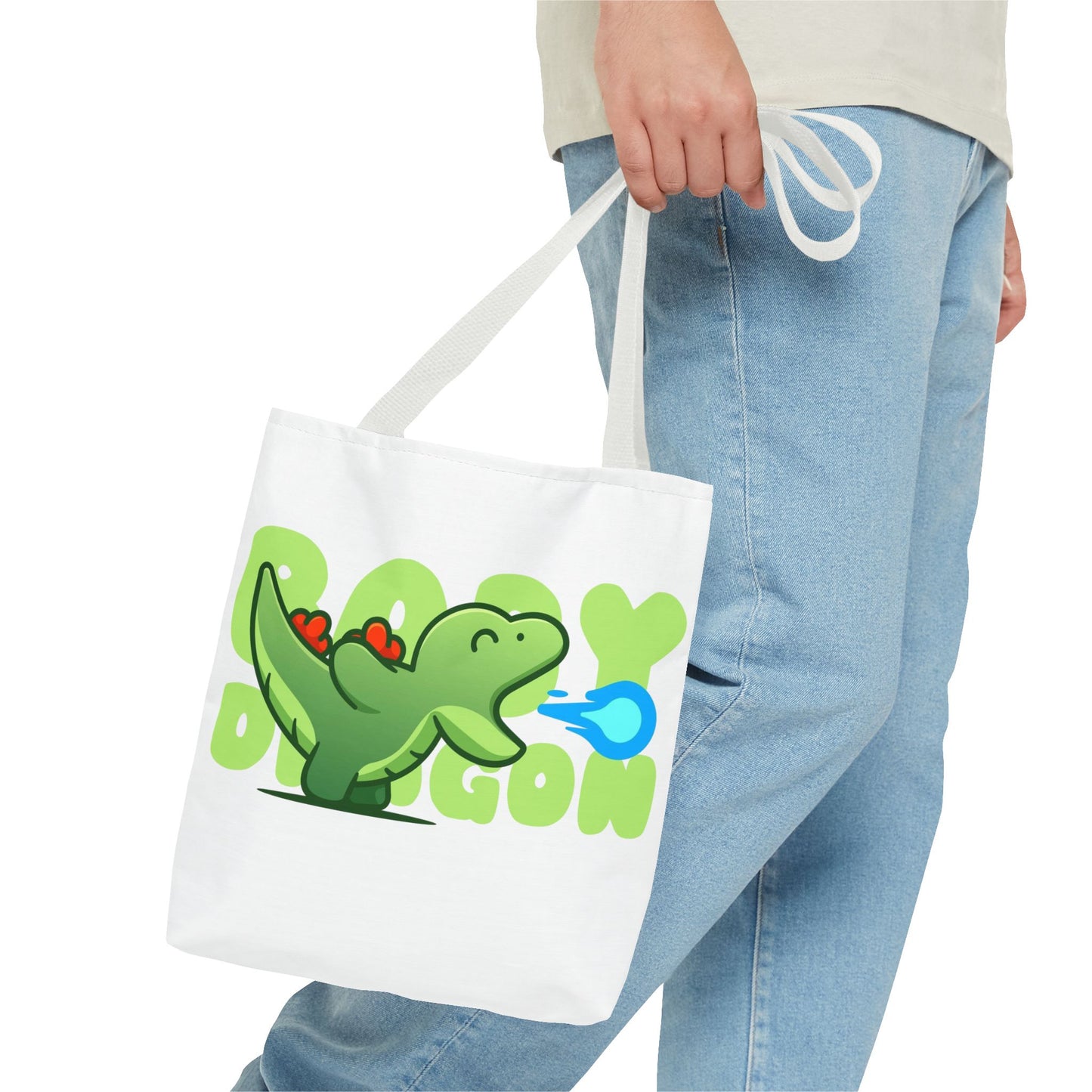 Cute Dinosaur Tote Bag - Fun AOP Design for Kids, Eco-Friendly Bag, Ideal for School, Shopping, Gifts, and Playtime