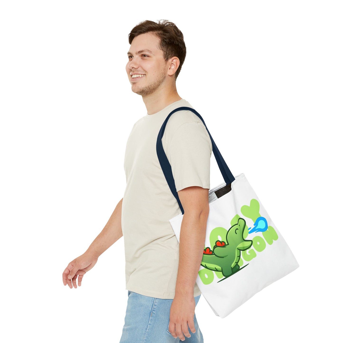 Cute Dinosaur Tote Bag - Fun AOP Design for Kids, Eco-Friendly Bag, Ideal for School, Shopping, Gifts, and Playtime