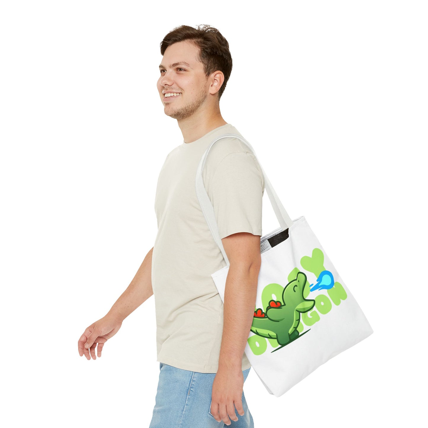 Cute Dinosaur Tote Bag - Fun AOP Design for Kids, Eco-Friendly Bag, Ideal for School, Shopping, Gifts, and Playtime