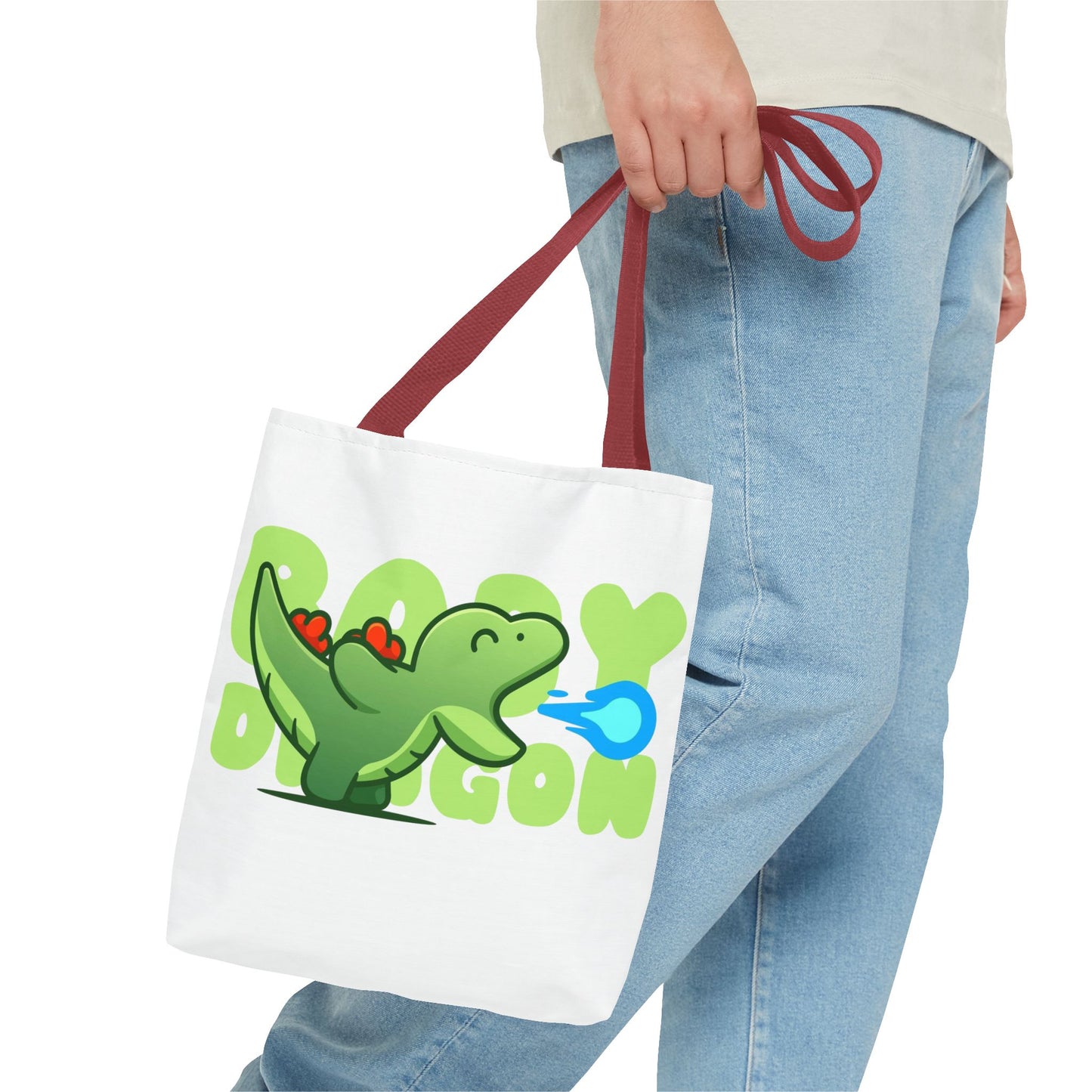 Cute Dinosaur Tote Bag - Fun AOP Design for Kids, Eco-Friendly Bag, Ideal for School, Shopping, Gifts, and Playtime