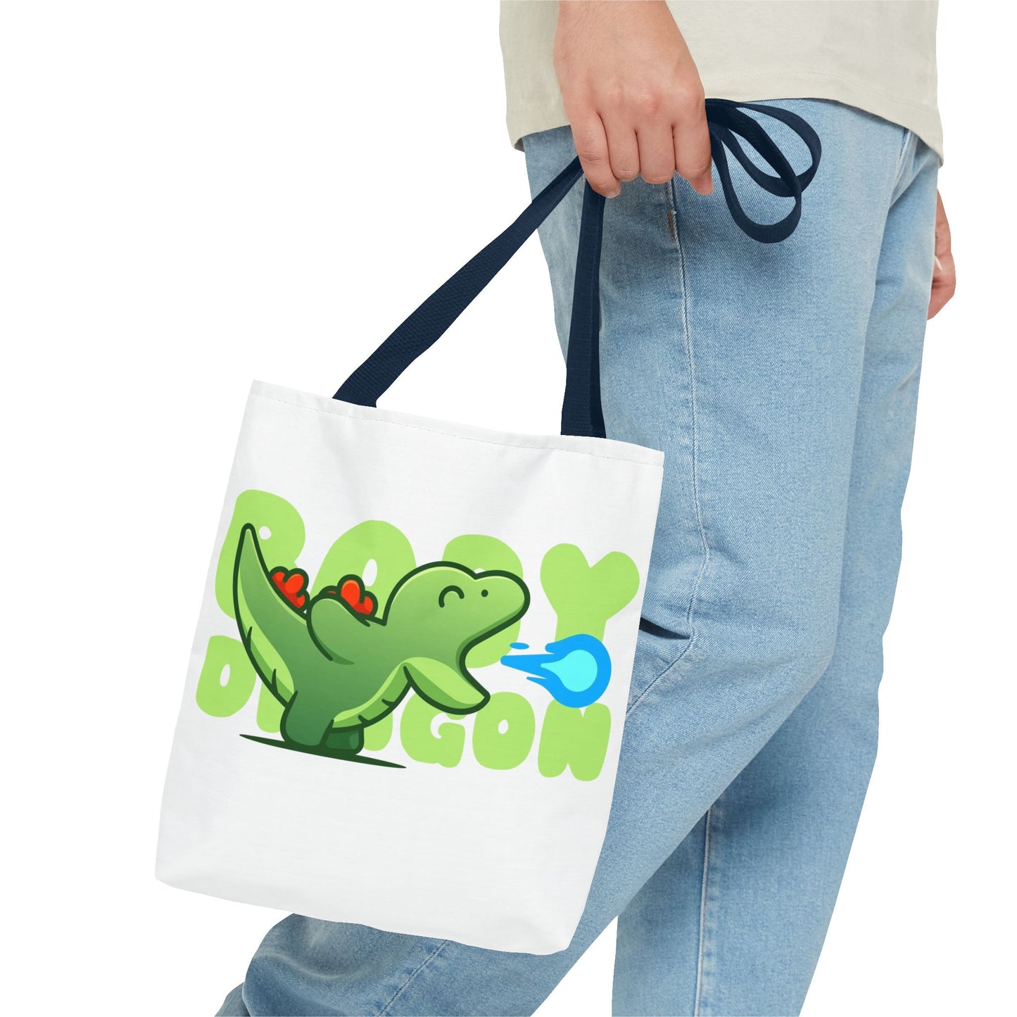 Cute Dinosaur Tote Bag - Fun AOP Design for Kids, Eco-Friendly Bag, Ideal for School, Shopping, Gifts, and Playtime