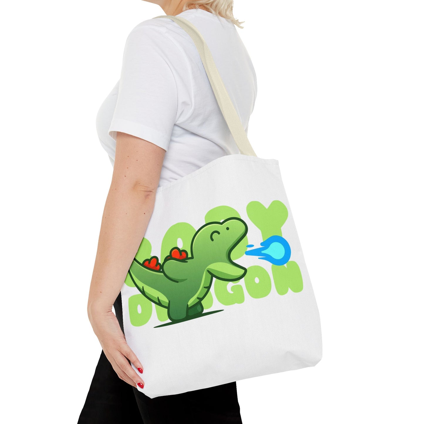 Cute Dinosaur Tote Bag - Fun AOP Design for Kids, Eco-Friendly Bag, Ideal for School, Shopping, Gifts, and Playtime