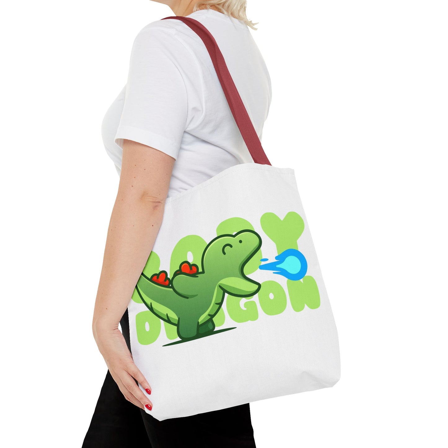 Cute Dinosaur Tote Bag - Fun AOP Design for Kids, Eco-Friendly Bag, Ideal for School, Shopping, Gifts, and Playtime