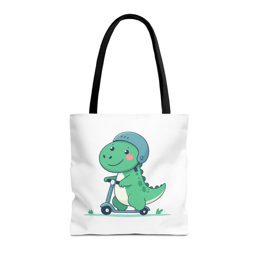 Cute Dinosaur Tote Bag - Fun AOP Design for Kids, Eco-Friendly Bag, Ideal for School, Shopping, Gifts, and Playtime